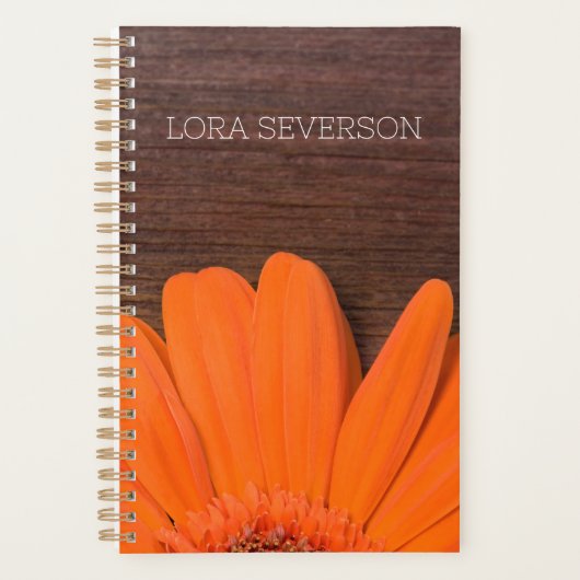 Orange Gerber Daisy et rustique Barn Wood (Devant)