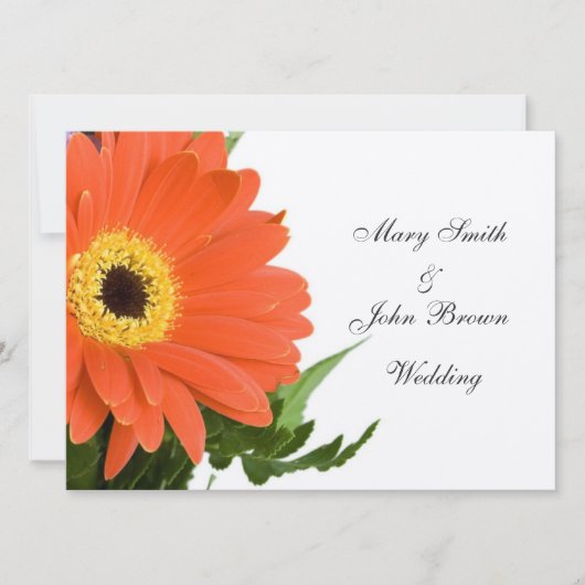 Orange Gerber Faire-part de mariage (Devant)