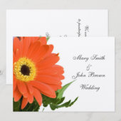 Orange Gerber Faire-part de mariage (Devant / Derrière)