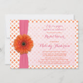 Orange Gerber Polka Dot Nuptiale Douche Invitation (Devant)