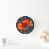 Orange Gerbera Acrylique horloge murale (Maison)