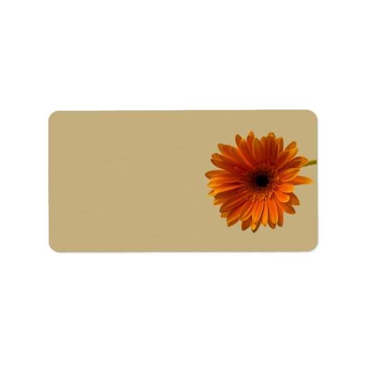 Orange Gerbera Daisy Blank Mariage Étiquettes de a (Devant)