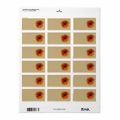 Orange Gerbera Daisy Blank Mariage Étiquettes de a (Feuille entière)