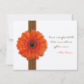 Orange Gerbera Daisy Enregistrer la carte Date (Dos)
