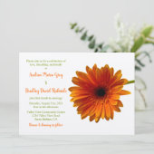 Orange Gerbera Daisy Flower Faire-part de mariage (Debout devant)