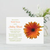 Orange Gerbera Daisy Invitation nuptiale douche (Debout devant)