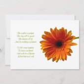 Orange Gerbera Daisy Invitation nuptiale douche (Dos)
