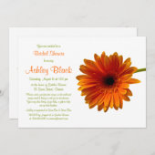 Orange Gerbera Daisy Invitation nuptiale douche (Devant / Derrière)