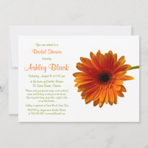 Orange Gerbera Daisy Invitation nuptiale douche