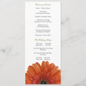 Orange Gerbera Daisy Wedding Programme (Dos)