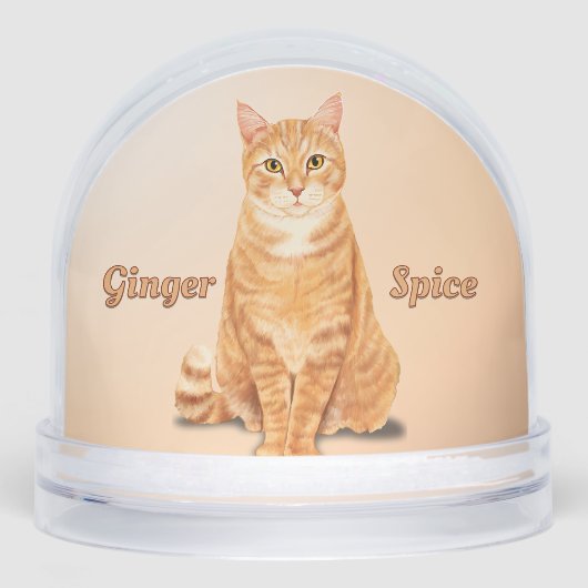 Orange Ginger Tabby Cat Personalized Sneeuwbol (Voorkant)