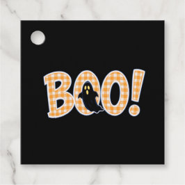 Orange Gingham BOO Ghost Bedankjes Labels