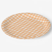 Orange Gingham Fall Papieren Bordje (Gekanteld)
