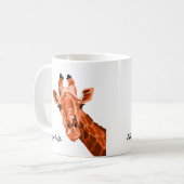 Orange Giraffe Pop Art Personnalisé Café Mug (Devant gauche)