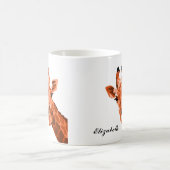 Orange Giraffe Pop Art Personnalisé Café Mug (Centre)