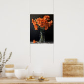 Orange Gladiolus Fleurs Art Imprimer Poster (Cuisine)