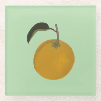 orange glazen onderzetter