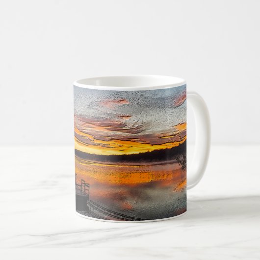 Orange Glory Matin Painterly Café Mug (Devant droit)
