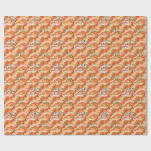 Orange Gold Abstract Marble Design Cadeaupapier (Vlak)