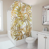 Orange Gold and Bronze Willow Leaves Douchegordijn (In situ)