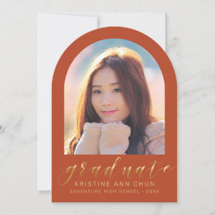 Orange Gold Arch Faire-part de graduation