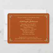 Orange, Gold Class of 2014 Photo Grad Invitation 2 (Dos)