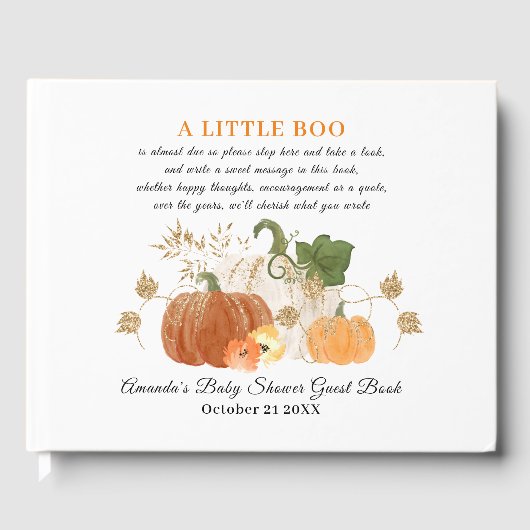 Orange Gold Halloween Baby shower d'automne Livre  (Recto)