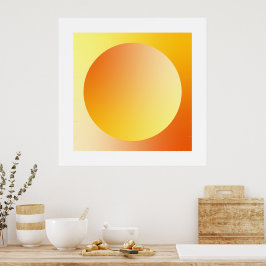 Orange Gradient Circle Vignette Abstract Design Poster