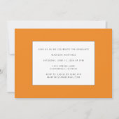 Orange Graduate Script Graduate Faire-part (Dos)