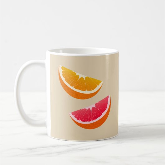 Orange & Grapefruit Citrus Coffee Mug Gift (Gauche)