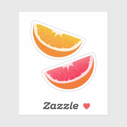 Orange & Grapefruit Citrus Stickers (Feuille)