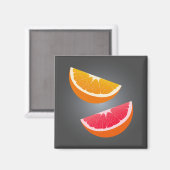 Orange & Grapefruit Slice Refrigerator Magnet (Recto/Verso)