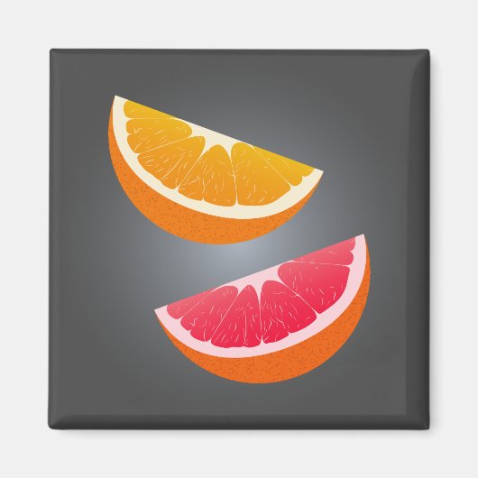 Orange & Grapefruit Slice Refrigerator Magnet (Devant)