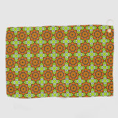 Orange, green and blue patterned golfhanddoek (Horizontaal)