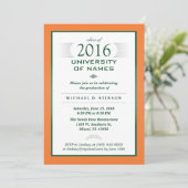 Orange & Green Formal Graduation Party Invitation (Debout devant)