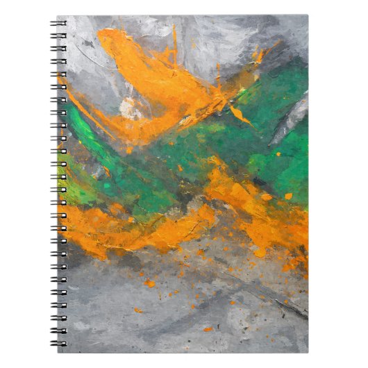 Orange Green Grey Gras Gras Carnet Abstrait (Devant)