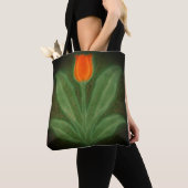 Orange Green Tulip Art Nouveau Carrelage Sac fourr (De près)