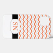 Orange & Grey Chevron Monogram iPad 2/3/4 Coque (Verso (horizontal))