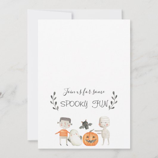 Orange Grey Halloween Invitation Anniversaire (Dos)