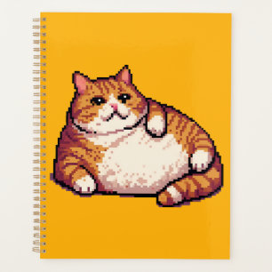 Orange gros chat mème pixel art