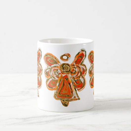 Orange Guardian Angel Custom Coffee Mug Cup (Centre)