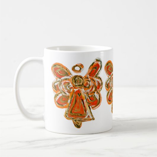 Orange Guardian Angel Custom Coffee Mug Cup (Gauche)