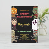 Orange Halloween Invitations Anniversaire (Debout devant)