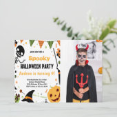 Orange Halloween Invitations Anniversaire avec pho (Debout devant)