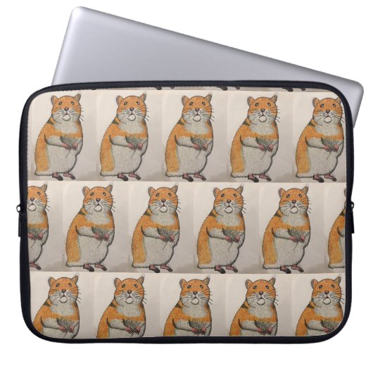 Orange Hamster Electronics Bag Laptop Sleeve (Voorkant)