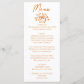 Orange Hand Drawn Floral Wedding Menu (Voorkant)