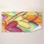 Orange Healing Hearts Art Towel (Serviette de bain)
