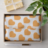Orange Heart Modern Happy Love Notes Love Tissuepapier (Geschenk)
