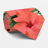 Orange Hibiscus Fleur Macro Cravate Florale (Roulé)