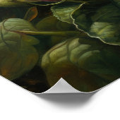 Orange Hibiscus Fleurs Art Imprimer Poster (Coin)